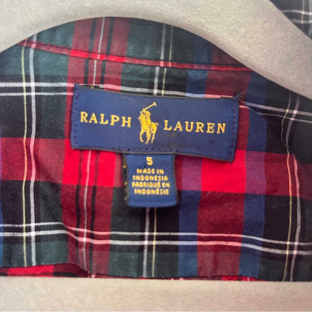 Ralph Lauren boys tartan plaid holiday Christmas button down shirt - Picture 2 of 4
